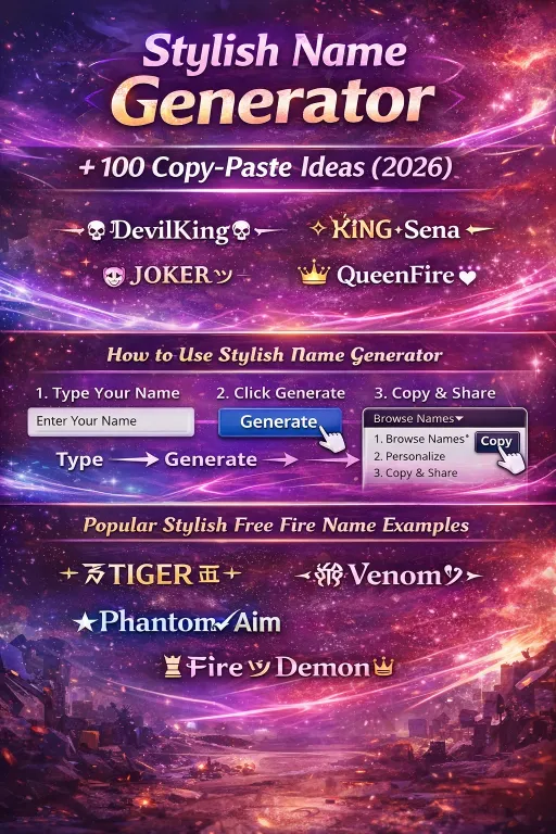 Free Fire Stylish Name: 50+ Unique Names and Complete Guide (2026) 1 how to make free fire names